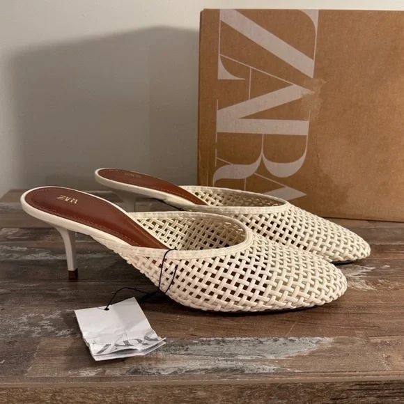 Zara Shoes Nwt Zara Braided Mule Heels Poshmark